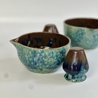Peacock Matcha Bowl & Whisk Tutucu