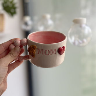 MOM Temalı El Yapımı Seramik Kupa 
