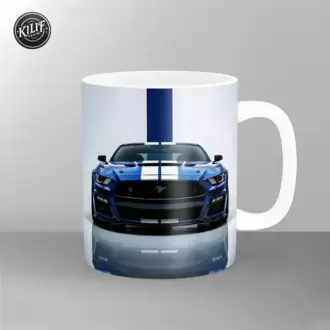 Ford Mustang Shelby Mavi Şeritli — Baskılı Kupa Bardak