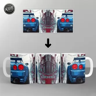 Nissan GT-R Mavi Sokak Modu — Baskılı Kupa Bardak