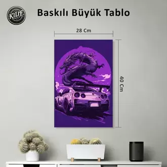 Nissan GT-R Ejderha Ruhu Purple — Baskılı Büyük Tablo (40x28 cm)