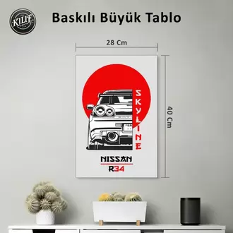 Nissan Skyline R34 Japon Efsanesi — Baskılı Büyük Tablo (40x28 cm)