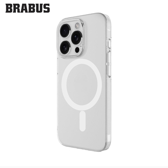 BRABUS iPhone 15 Pro Max MagSafe Özellikli ince Slim Şeffaf Royal Sert Kapak