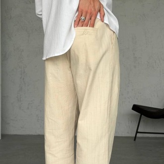 KETEN BAGGY PANTOLON BEJ