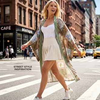 Mint river kimono