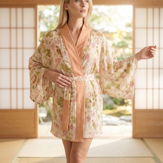 Soft bird kimono