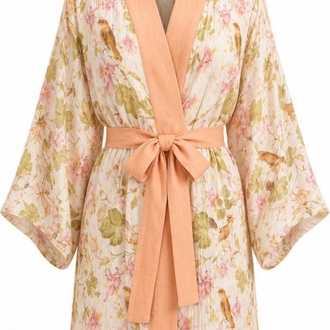 Soft bird kimono