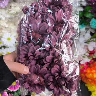Bordo Lux Çiçekli Mika Mum