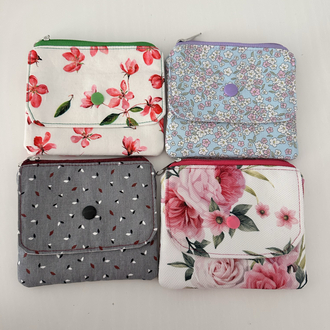 Fermuarlı ve çıt çıtlı mini cüzdan