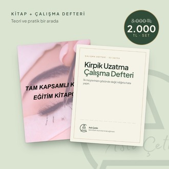 Kirpik Uzatma Seti: Eğitim Kitabı + Çalışma Defteri