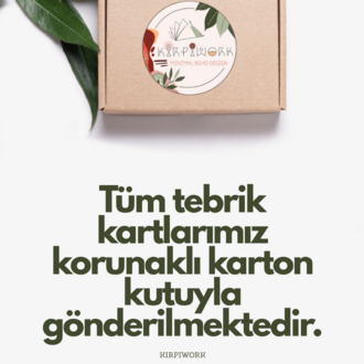 3'lü Zarflı Hediye Tebrik Kartı Özel Tasarım Paketleme Kartı You're The Best