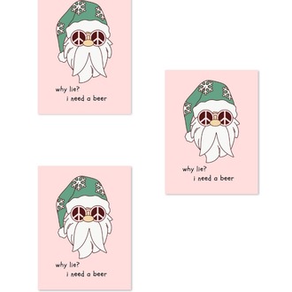 3'lü Yılbaşı Zarflı Hediye Kartı 7x9cm Özel Tasarım Paketleme Kartı Santa Claus