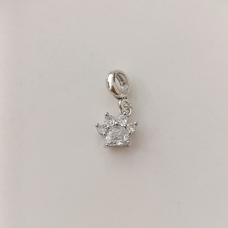 Beyaz taşlı pati charm