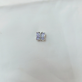 Lila Taşlı Kelebek Charm