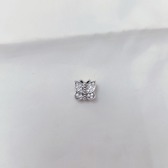Beyaz Taşlı Kelebek Charm