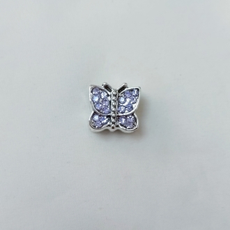 Lila Taşlı Kelebek Charm