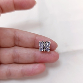 Lila Taşlı Kelebek Charm