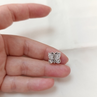 Beyaz Taşlı Kelebek Charm