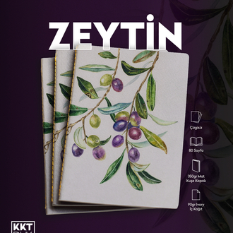 Zeytin Defter (Dikişli Cilt Çizgisiz/ Soft Touch)