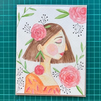 Rose - Orijinal Suluboya Çizim