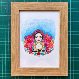 Viva la Frida - Orijinal Suluboya İllüstrasyon