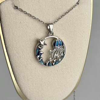 çelik | silver deniz temalı kolye