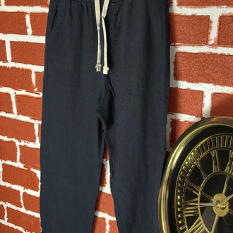 LACİVERT KETEN PANTOLON