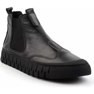 Siyah Napa Hakiki Erkek Bot & Bootie 
