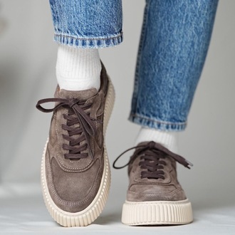 Hakiki Deri El Yapımı Vizon Süet Sneaker