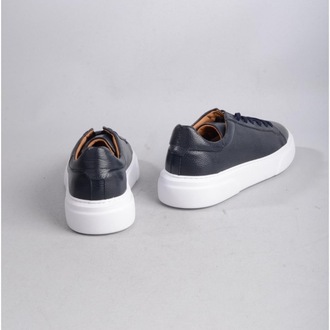 Deri Erkek Lacivert Sneakers Ayakkabı