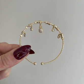 Çoklu Charm Detaylı Kelepçe | 14k