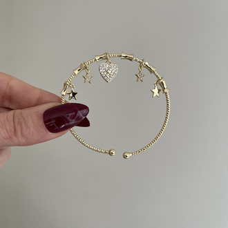 Çoklu Charm Detaylı Ayarlanabilir Kelepçe | 14k