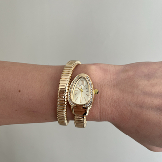 Yılan Sarmal Kadın Saat | Gold