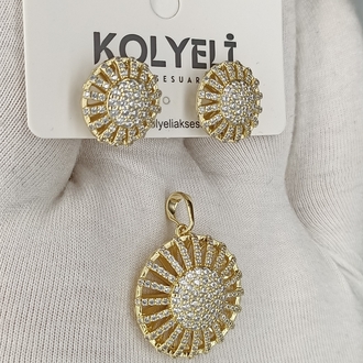 VİP KOLYE UCU VE KÜPE SET