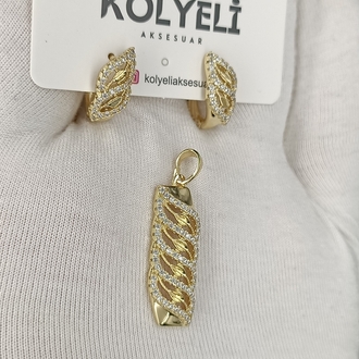 VİP KOLYE UCU VE KÜPE SET