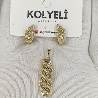 VİP KOLYE UCU VE KÜPE SET