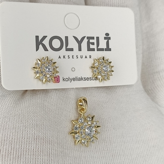 VİP KOLYE UCU VE KÜPE SET