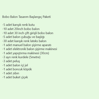 Bobo Balon Tasarım Başlangıç Paketi