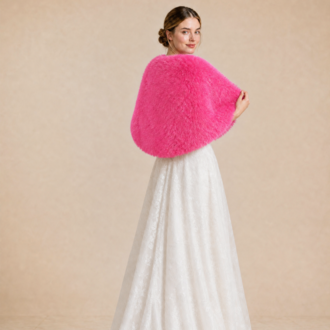  Pembe El Örgüsü Bolero Şal | Orkide