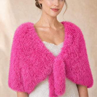  Pembe El Örgüsü Bolero Şal | Orkide