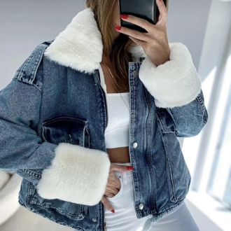 İÇİ KÜRKLÜ DENIM MONT