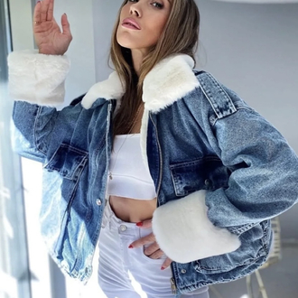 İÇİ KÜRKLÜ DENIM MONT