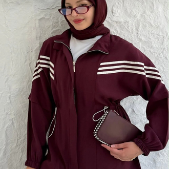 BORDO MODAL KUMAŞ ŞERİTLİ SPOR TAKIM