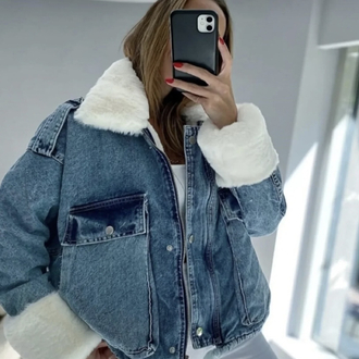 İÇİ KÜRKLÜ DENIM MONT