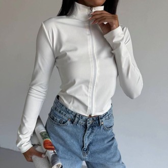 BEYAZ FERMUARLI PARMAK GEÇMELİ CROP