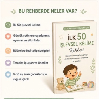 Konuşarak Büyüyorum® İlk 50 İşlevsel Kelime Rehberi (8-36 Ay)