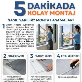 YENİ NESİL SİNEKLİK - PENCERE TOZ POLEN FİLTRESİ - ODERA
