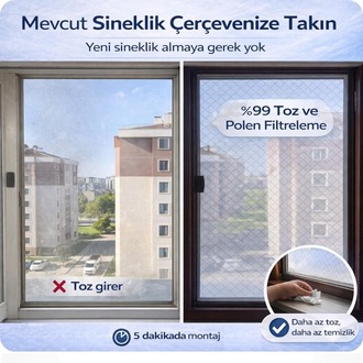 YENİ NESİL SİNEKLİK - PENCERE TOZ POLEN FİLTRESİ - ODERA