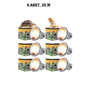 Uva Uvb Lamba Sürüngen Lambası 25w 6 Adet