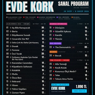  EVDE KORK Sanal Festival Bileti - 3. KORK Uluslararası Korku Filmi Festivali'26 - TR ALTYAZILI